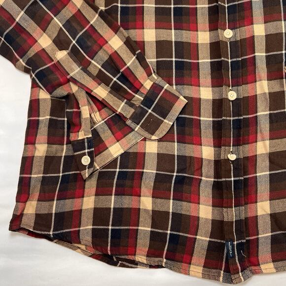 Abercrombie & Fitch Flannel Shirt Men Size XL Brown Plaid Button Long Sleeve VTG - Picture 3 of 14